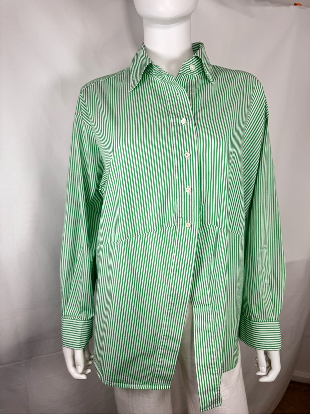 Favorite Daughter The Door’s Always Open Ex-Boyfriend Shirt Green Stripe S